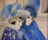 lucienne nicoli - Couple de Masques Bleu